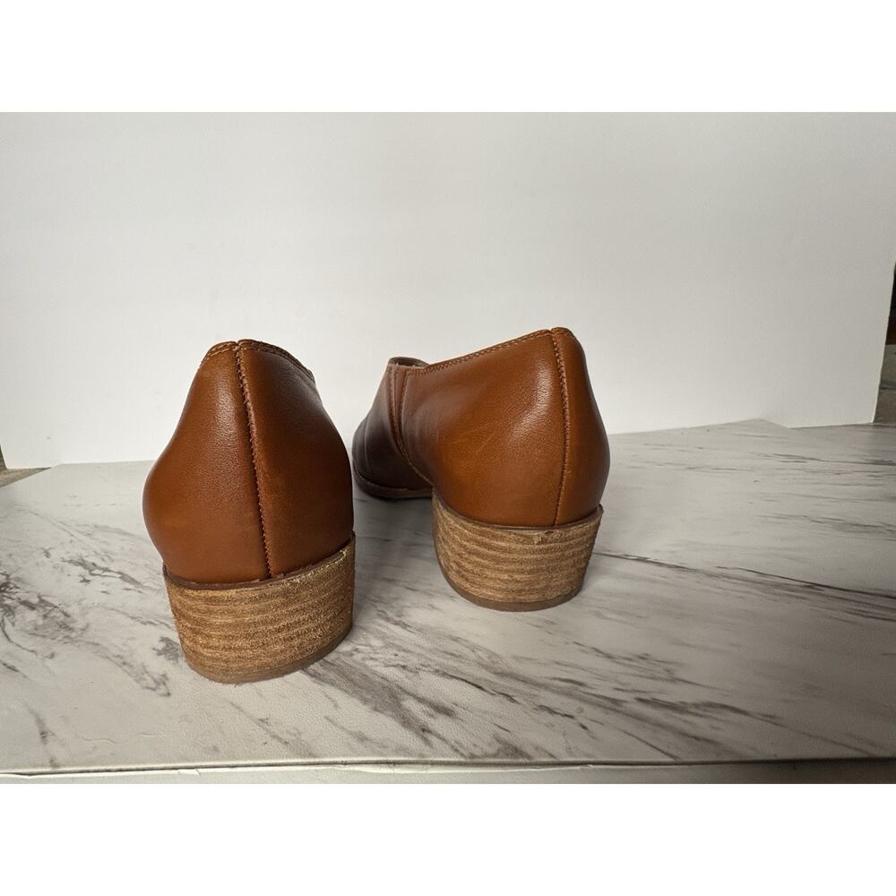 Madewell Lucie Bootie Shoe - 8 Brown Saddle Leather, Low Heel, Office Preppy - Picture 6 of 10